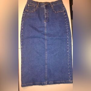 Denim&Co Classic Blue Jean Skirt Vintage